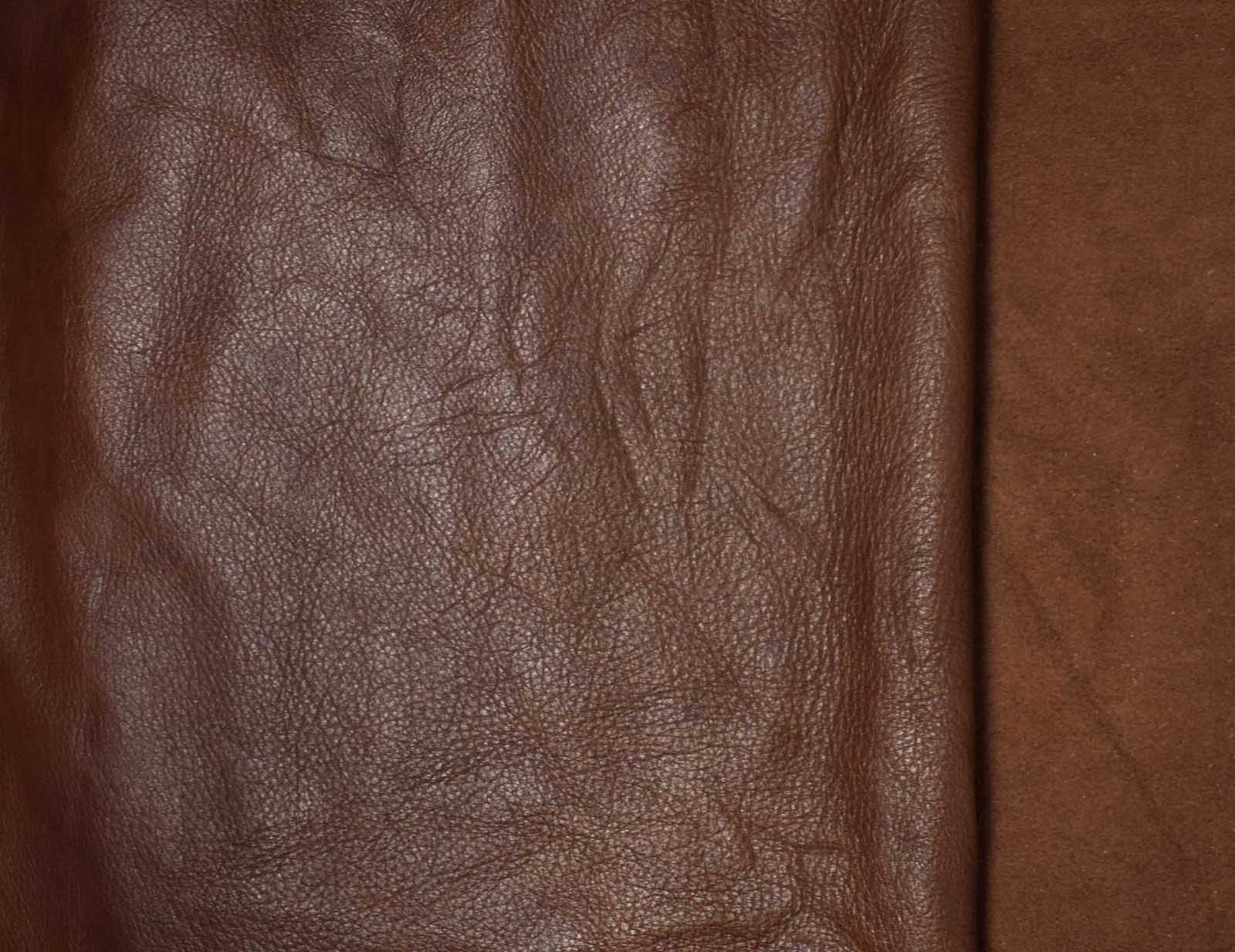 Cuir Naturel Buffle – Morceau épais, Finition Ancienne, Couleur Cognac Whisky, Allemagne